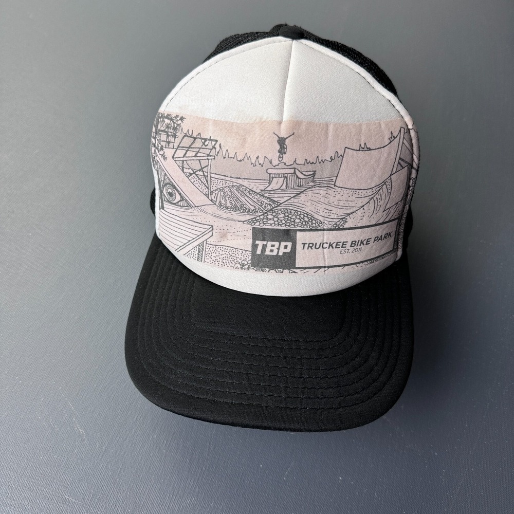 OTTO Unisex One Size Black White Truckee Bike Park Trucker Hat Snapback Mesh Cap